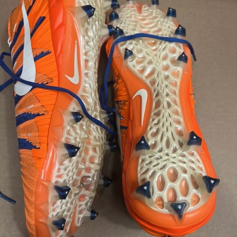 Nike Alpha Menace Elite Football Cleats 877141-418 – Orange/Blue – Men’s Size 15 - Picture 4 of 5